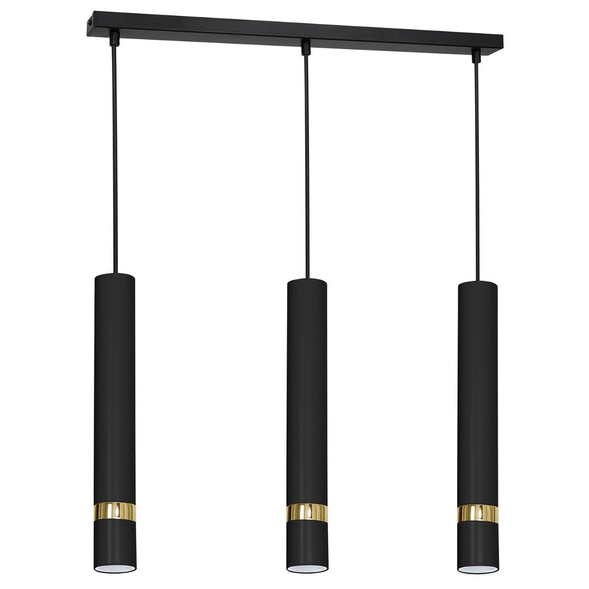 Lampa wisząca Reno czarny matowa-złota 3xGU10x8W tuby wym: 110 x 60 x 6 cm metal Luminex