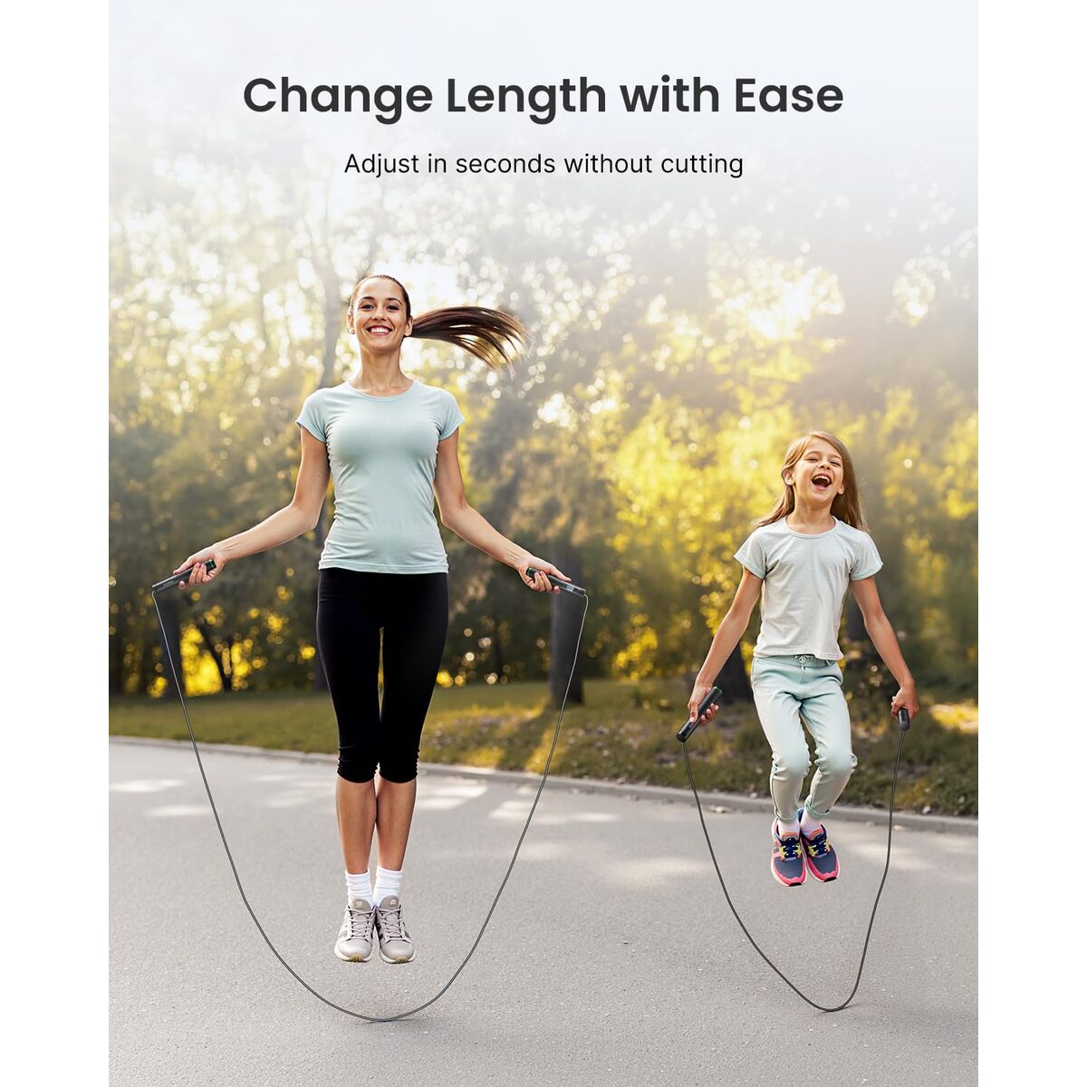 Renpho Corda per saltare SMART JUMP ROPE nera, lunghezza regolabile, senza filo - 7