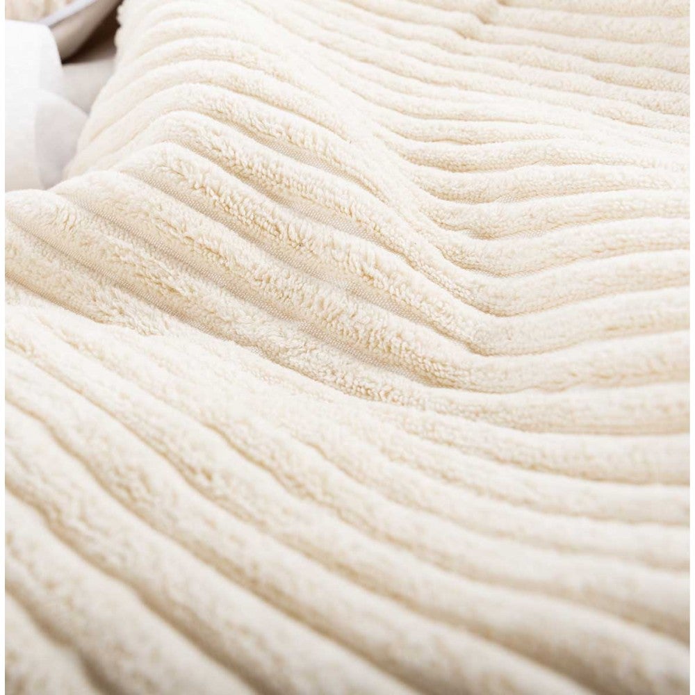 Pouf Géant Rond XXXL En velours ultra doux Beige, Intérieur pour Salon, Chambre, déhoussable - TiTAN - 2