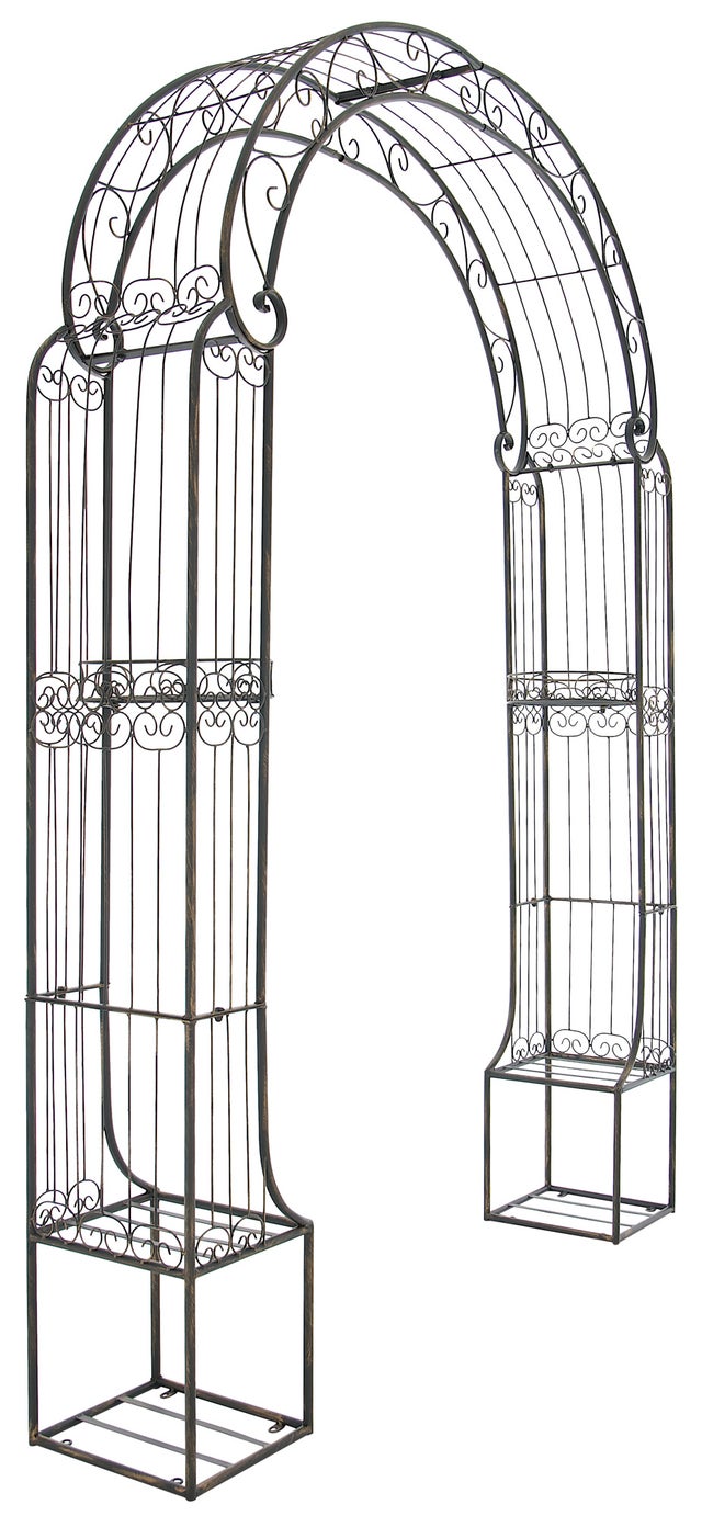 Outsunny – Arche de jardin à rosiers en acier époxy anticorrosion – Dimensions 125L x 37l x 230H cm – Installation rapide avec piquets inclus Outsunny – Arche de jardin à rosiers en acier époxy anticorrosion – Dimensions 125L x 37l x 230H cm – Installation rapide avec piquets inclus