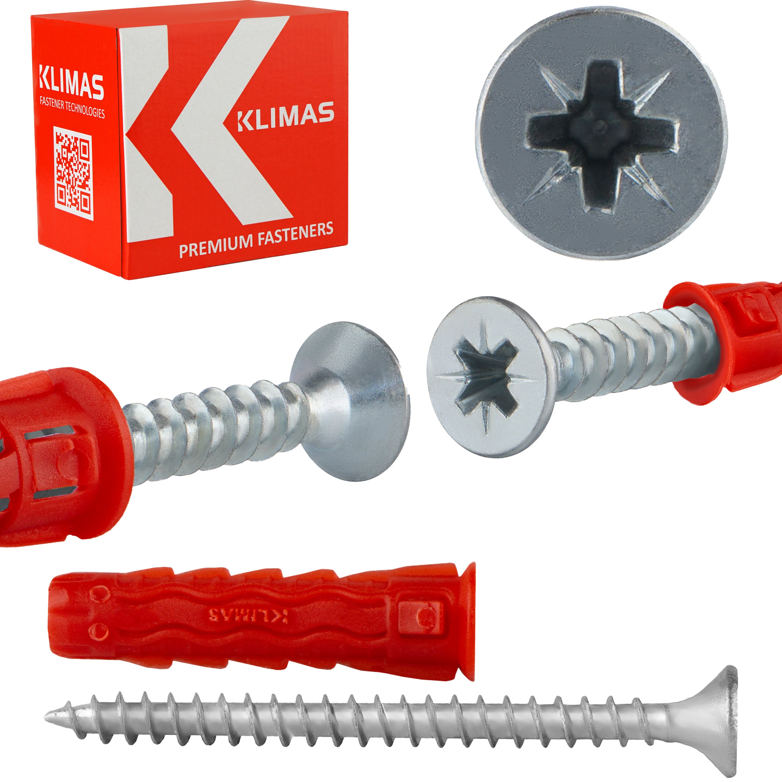 Kołki uniwersalne Klimas SFXP z wkrętem stożkowym nylonowe 8x40 mm 100szt