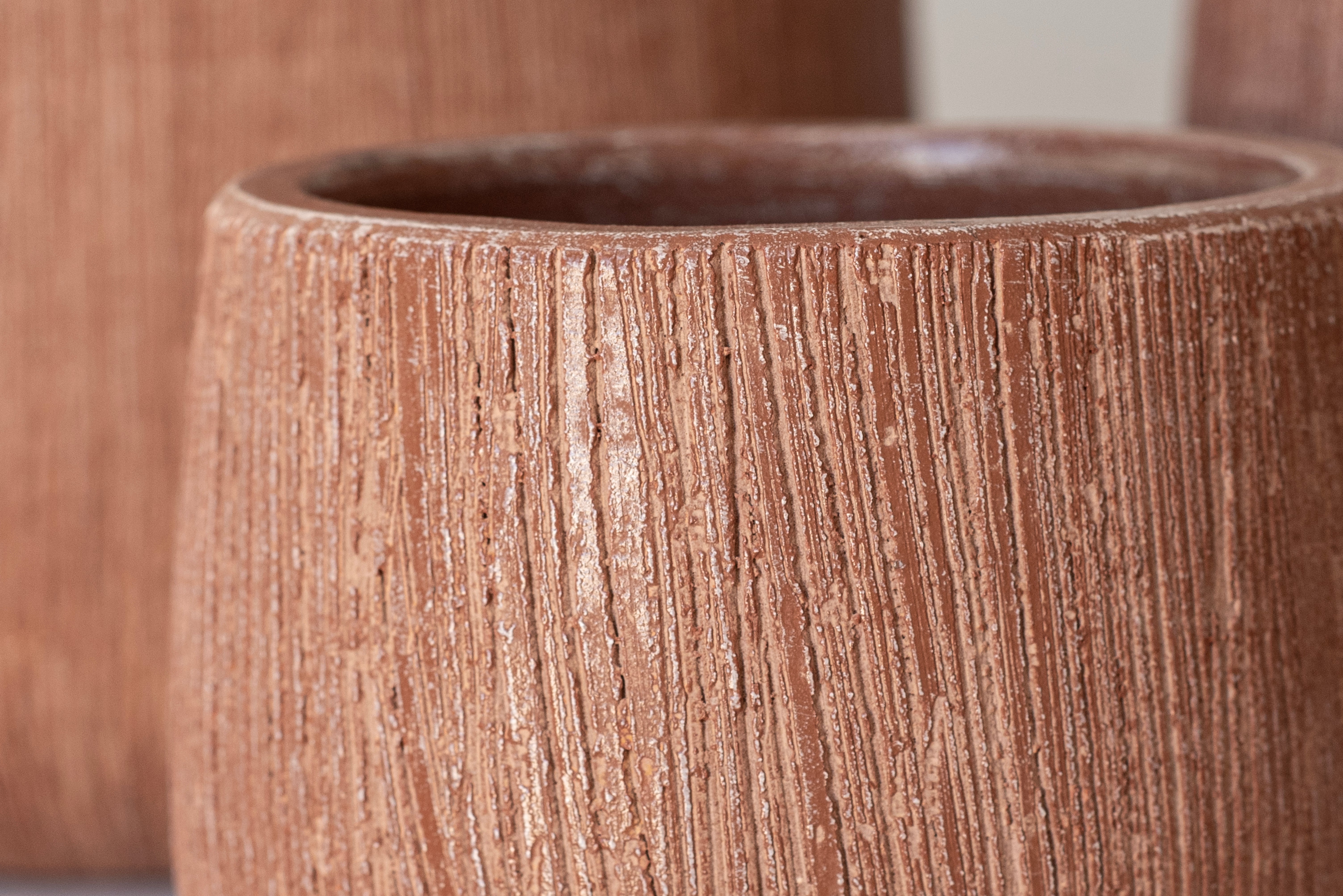 ENSEMBLE DE 3 POTS RONDS CÉRAMIQUE TERRACOTTA - 2