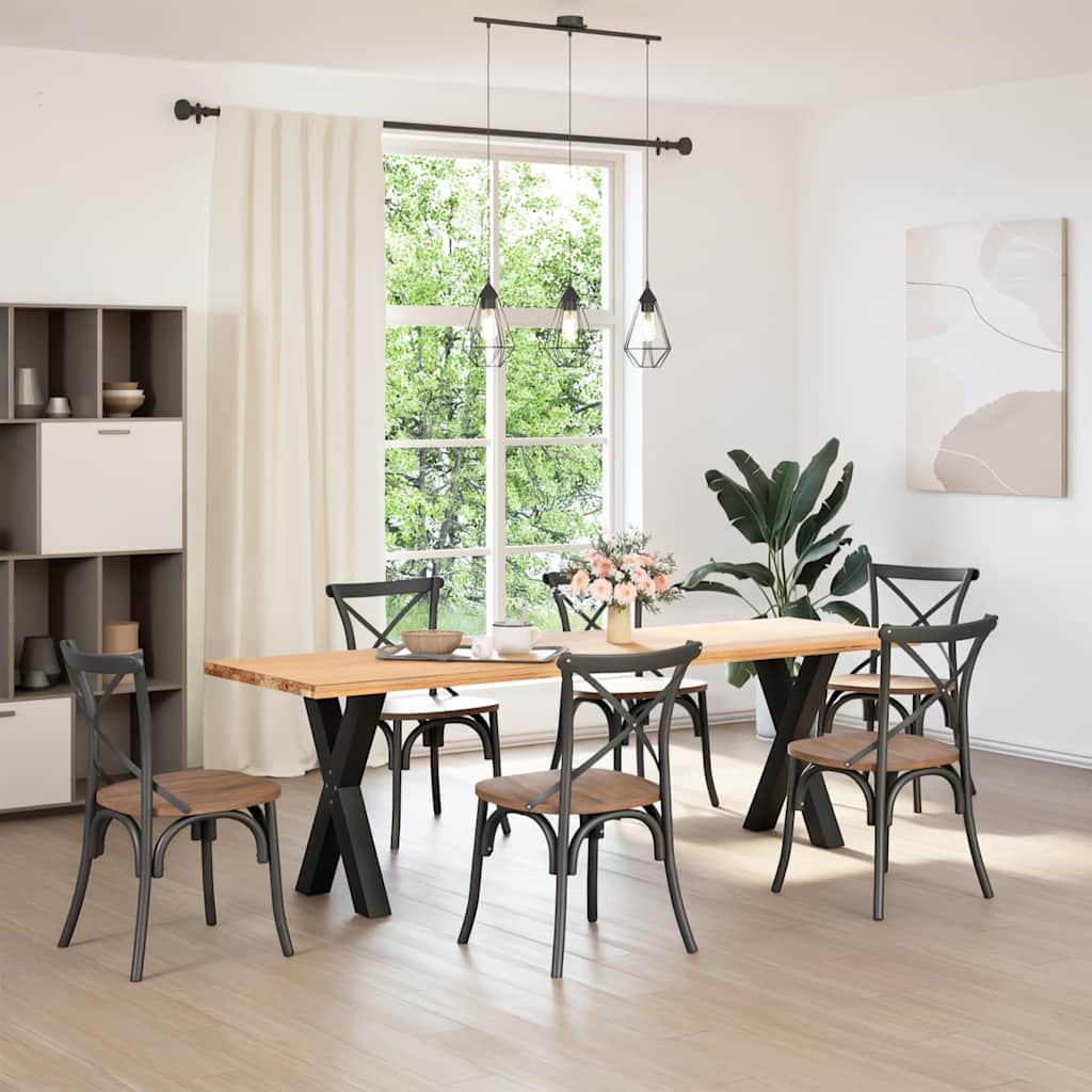 Maison Exclusive - Pieds de table à manger en forme de X, 2 pièces, noir, 50 x (72-73) cm, acier - 2