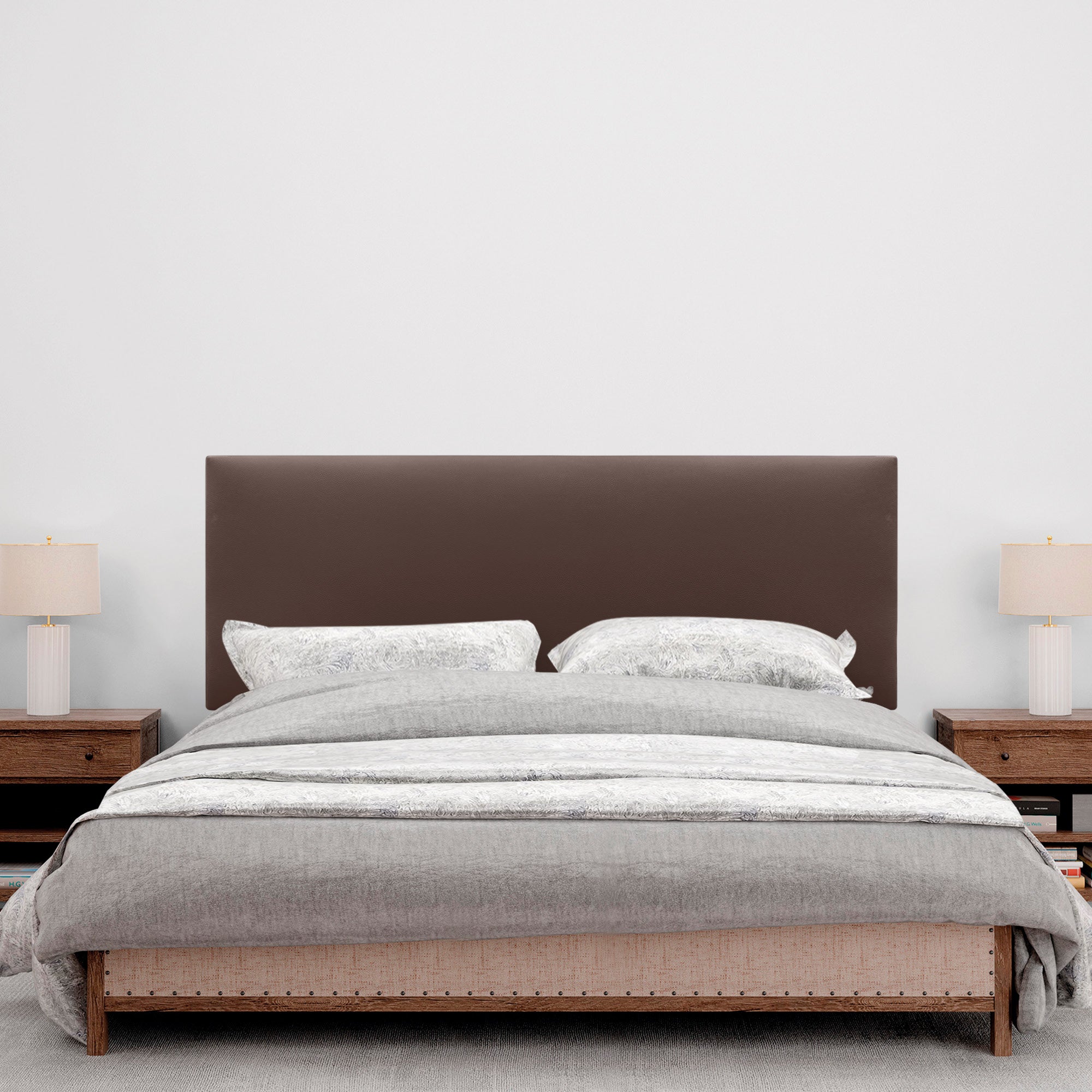 DHOME Cabecero de Polipiel Liso cabeceros Cabezal tapizado Cama (Polipiel Chocolate, 135cm (Camas 120/135/140)) - 4