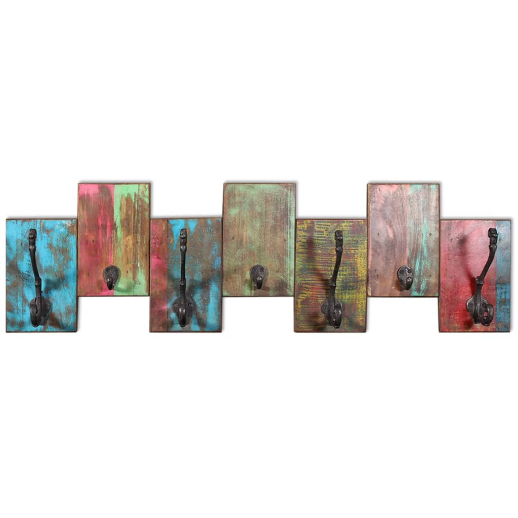 Maison Exclusive - Appendiabiti con 7 Ganci in Legno Massello di Recupero - 6