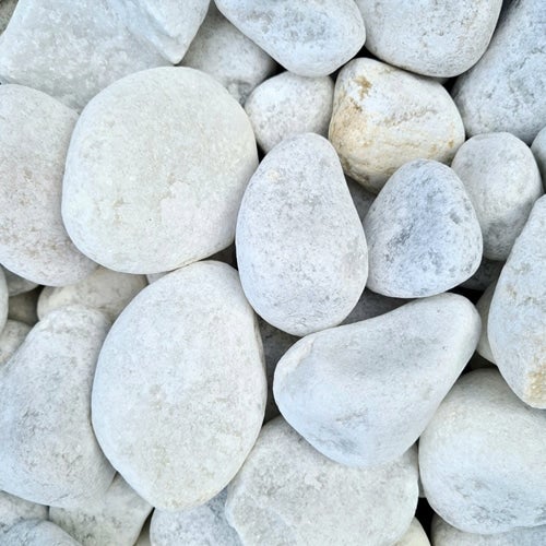 Sac de +/- 450 kg 2,5M² Gravier Marbre blanc roulé 40/60 Bricoman