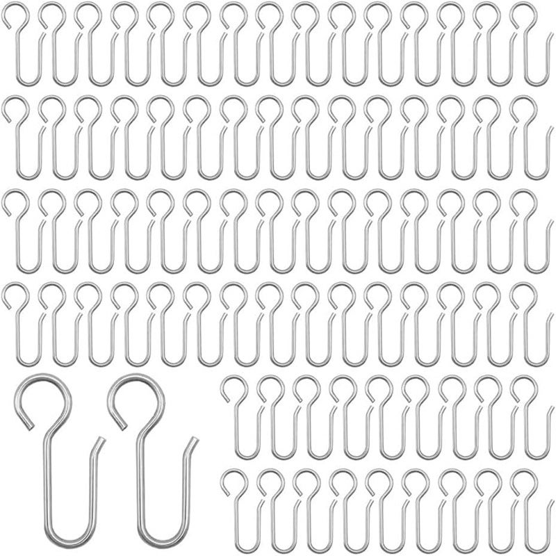 80 sztuk metalowych haczyków do zasłon, haczyki do zasłon, do zasłon okiennych, zasłon drzwiowych i zasłon prysznicowych (4 * 1.3mm)