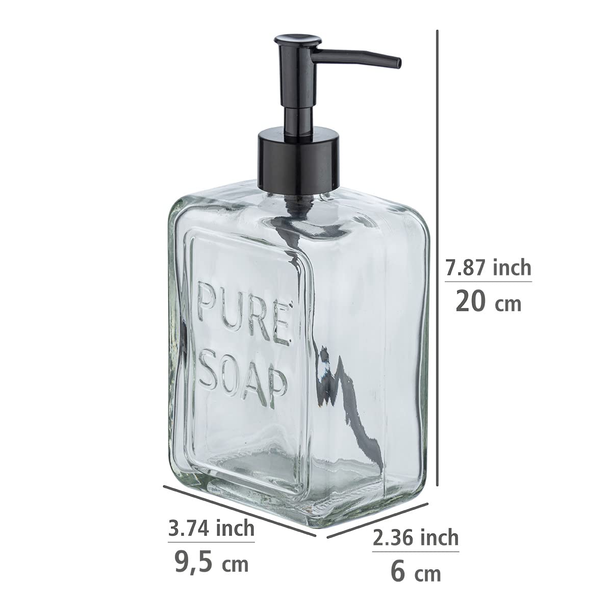 Dozownik mydła Wenko 550 ml przezroczysty sześcienny - 9