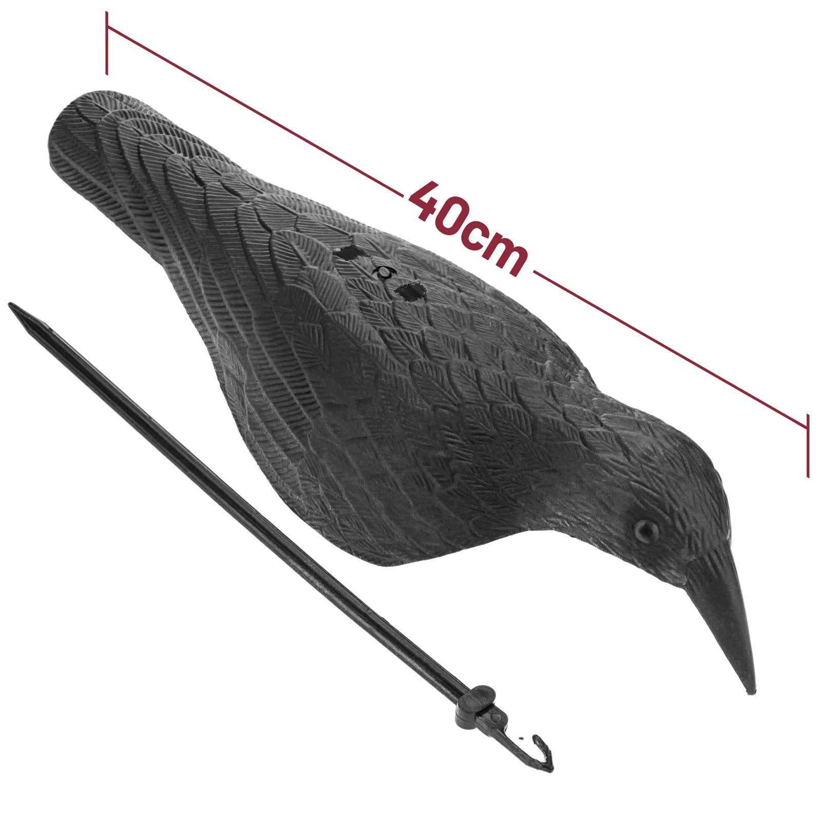 Statua di corvo in movimento per giardino per spaventare gli uccelli - 4