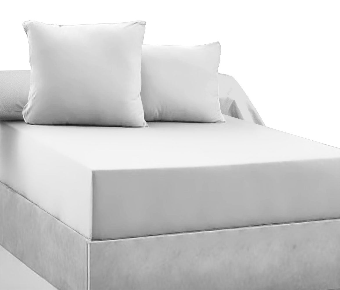 Drap-housse 100% coton 57 Fils Blanc 120 x 190 cm - Bonnet 30 cm - 2
