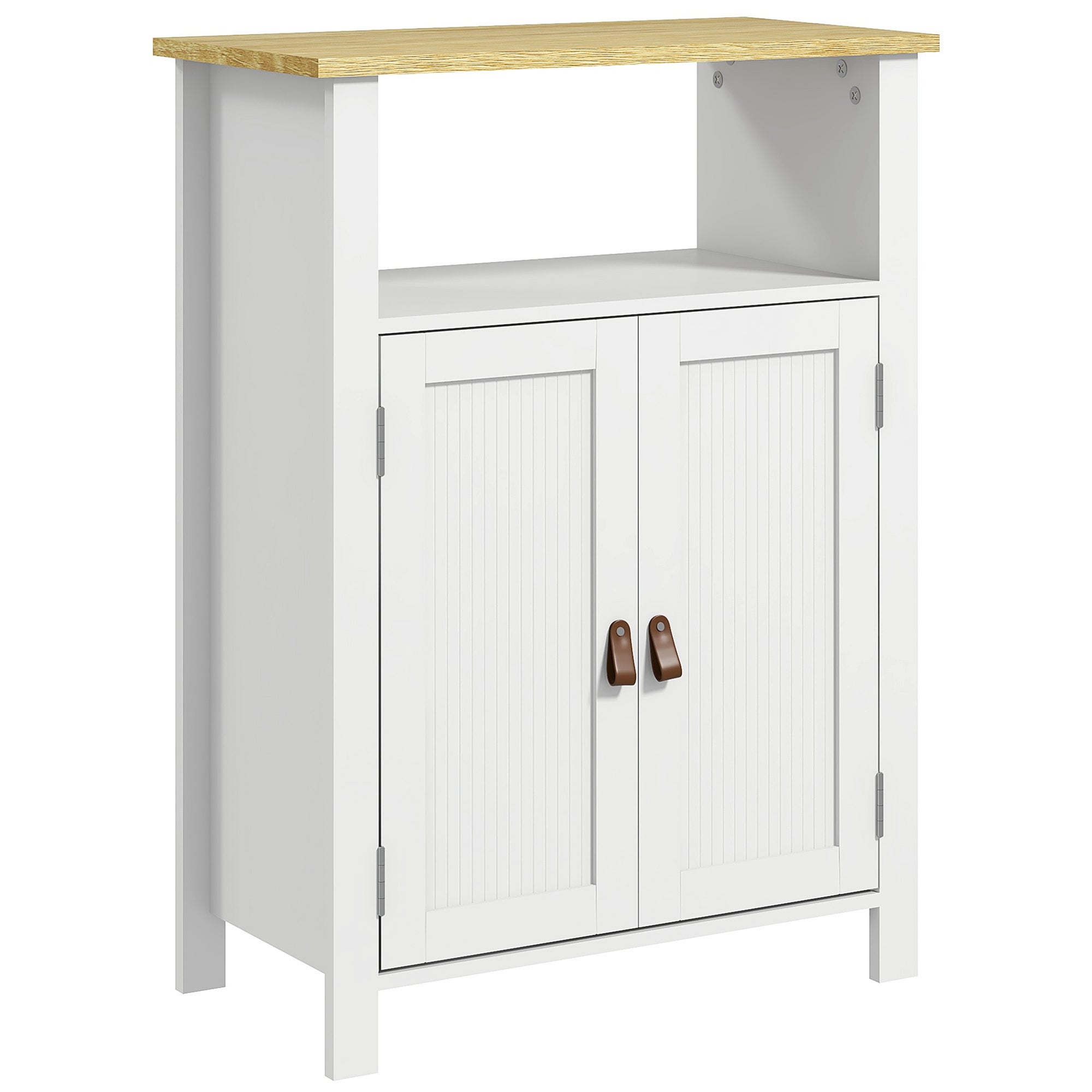 Modern bathroom low cabinet with door storage and adjustable shelf for toilet or bathroom 60x30x80.5cm white