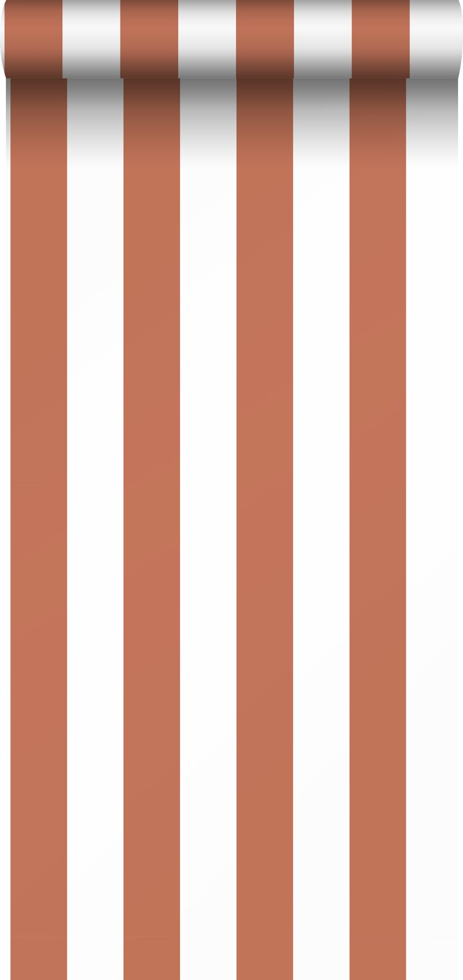 Tapeta paski terakotaIbiałym - 50 x 900 cm - SANDERS & SANDERS