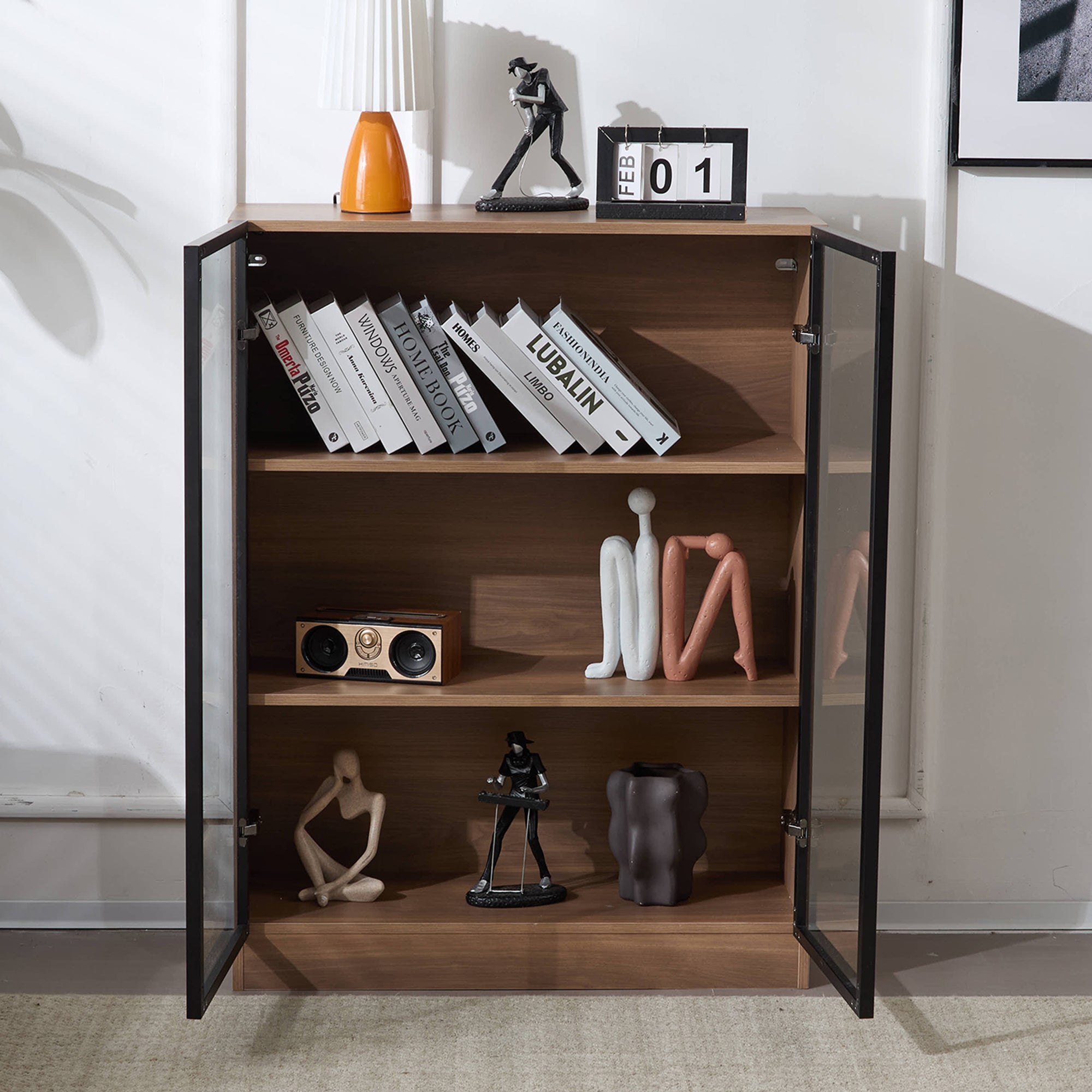 Encoignure vitrine en acajou hauteur 95cm