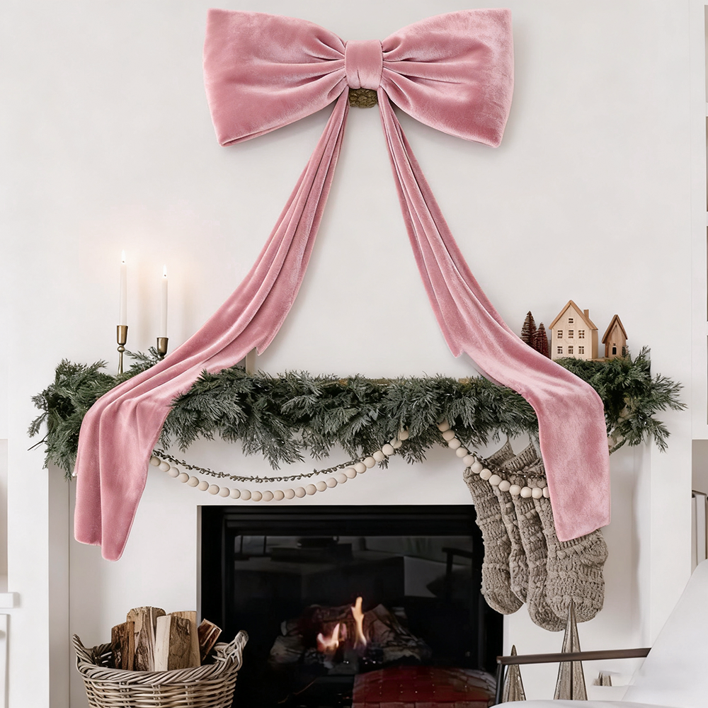 Decoração de Natal, Laços grandes para árvores de Natal, Laço de veludo para decoração de árvores de Natal, casamentos, festas, 180 cm x 50 cm - 7
