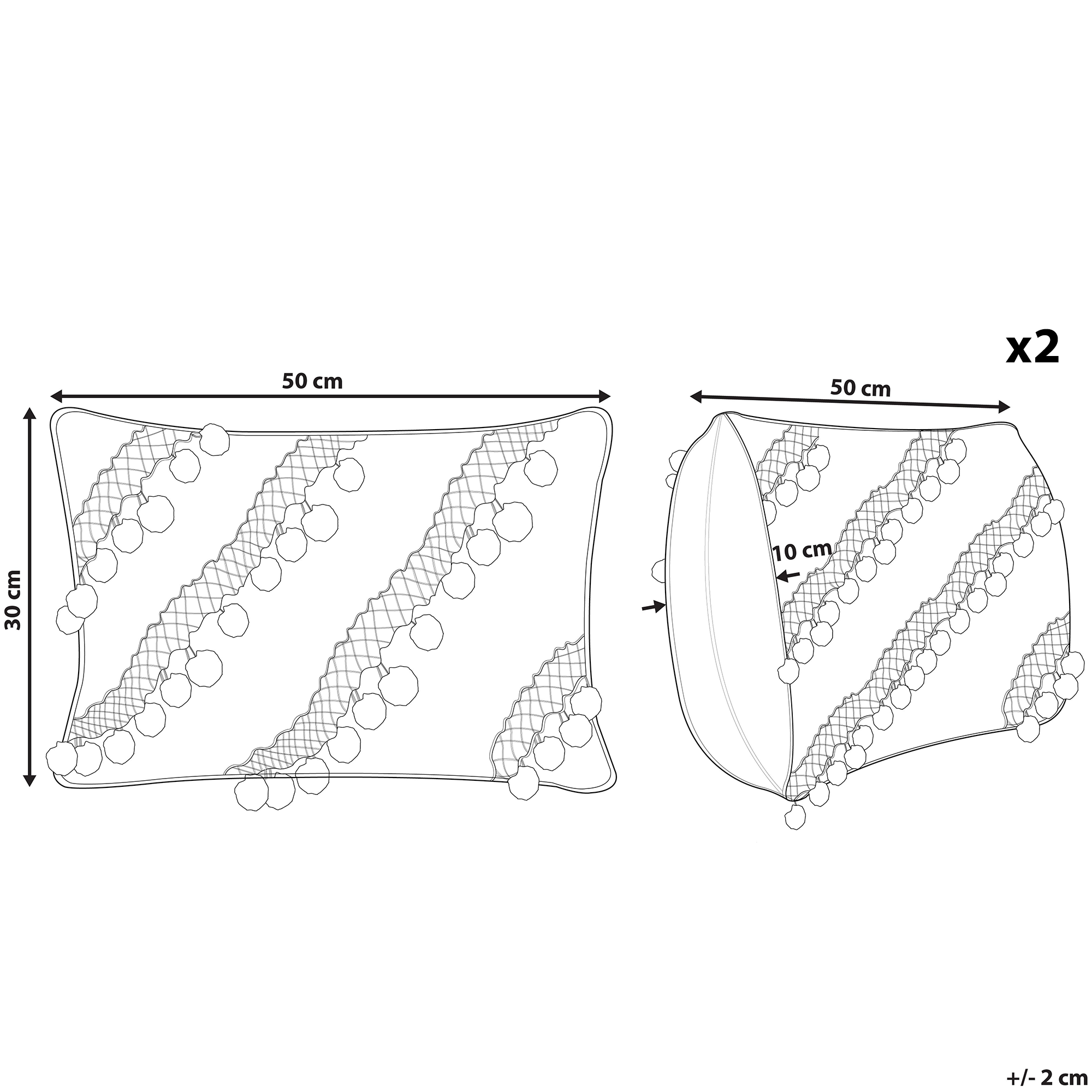 Cuscino decorativo AYROOR 30 x 50 cm Senape Trama geometrica - 3