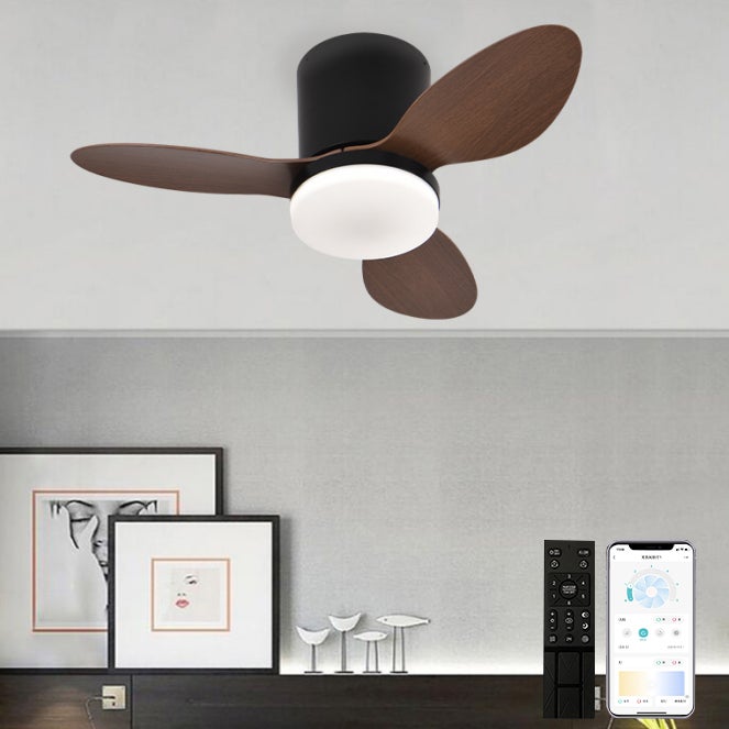 Rosnek Ventilatore A Soffitto Con Luce LED – 100 Cm – Pale Noce – Motore DC Silenzioso – Telecomando E App WiFi – 6 Velocità, 3 Colori Luce