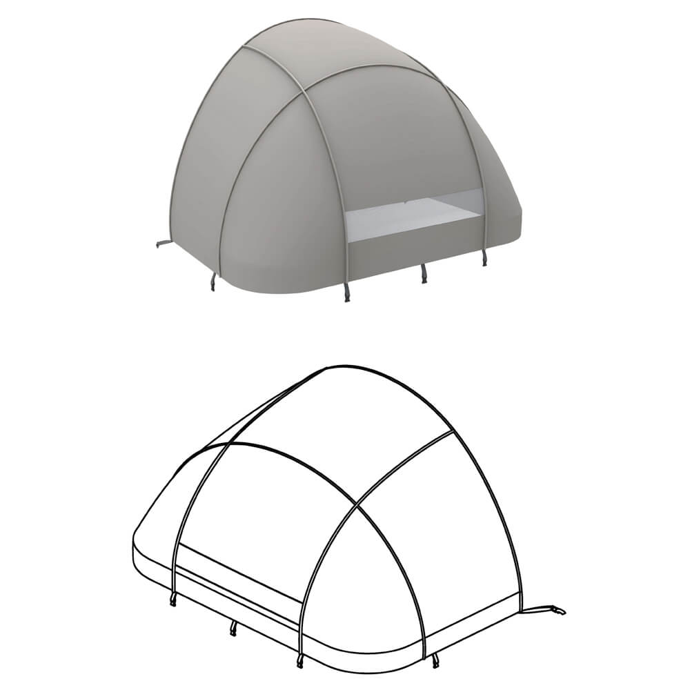HOME DELUXE - Toit pare-soleil pour jacuzzi extérieur AQUASUN - pour SPLASH et Drop - 125 x 185 x 140 cm, couleur : gris - 7