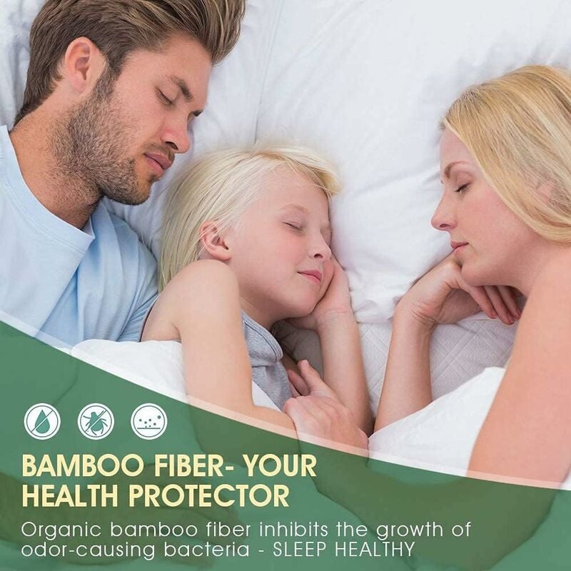 Protège Matelas Imperméable Alèse de lit imperméable Alèse Respirante Anti-Acarien et Hypo-Allergénique Anti-Bactérien Anti-Moisissures 160*200+30cm - 2