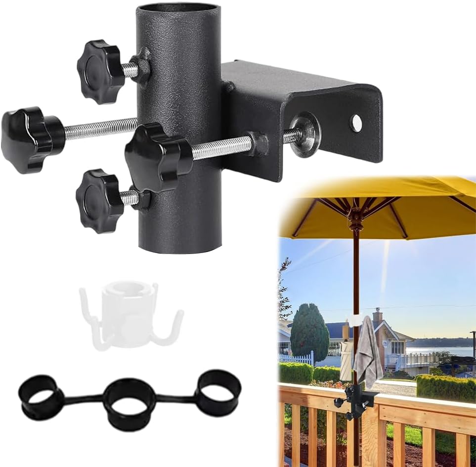Uchwyt na parasol balkonowy - do średnicy drążka 23-38 mm - Zacisk do parasola balkonowego - do ogrodu, balkonu, tarasu i werandy