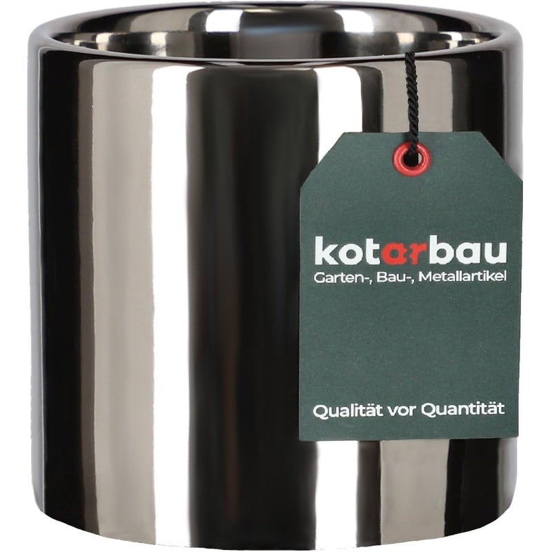 Doniczka donica srebrna ceramiczna połysk fi 80 - KOTARBAU