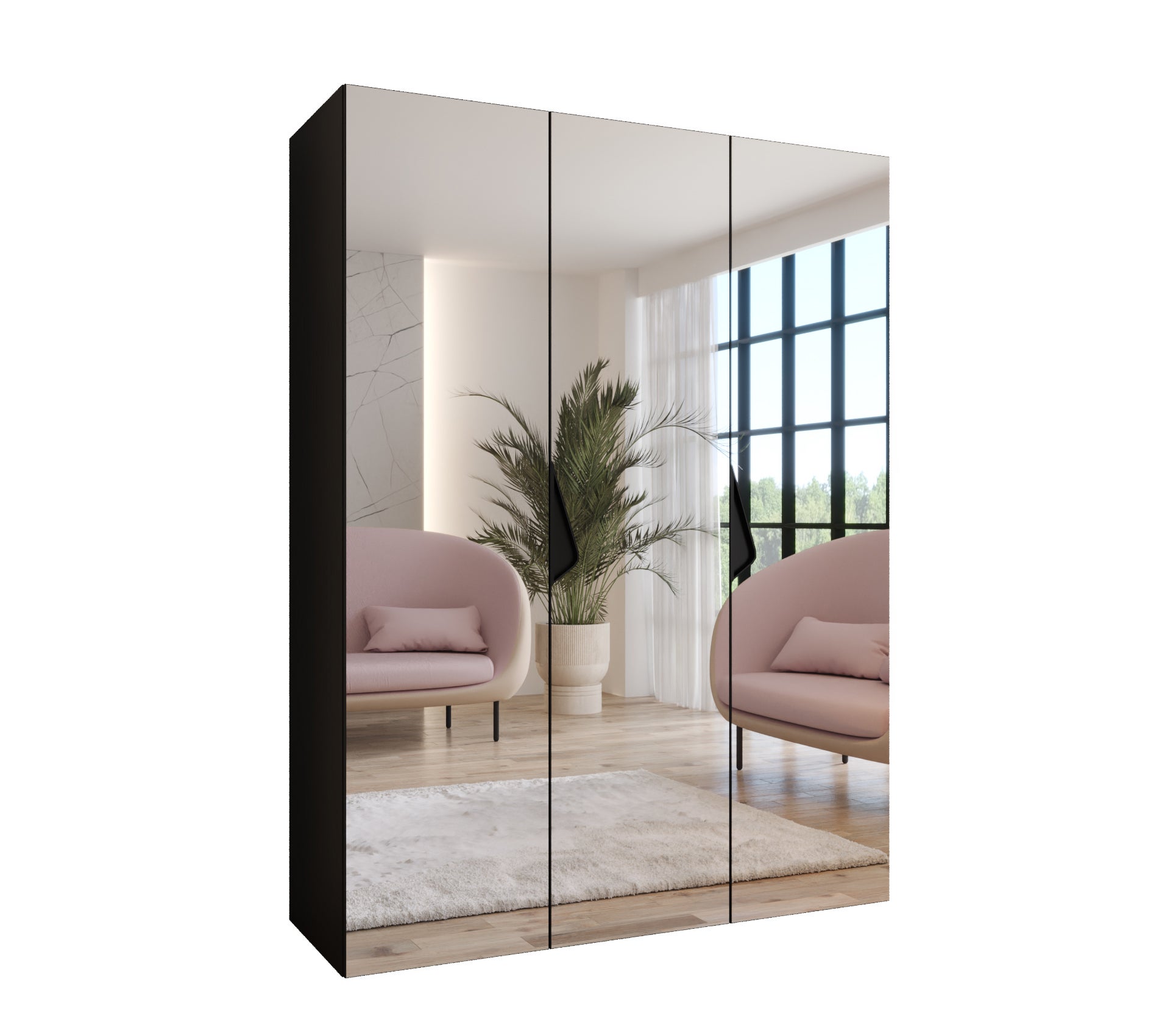Szafa uchylna otwierana Sandi 3 150 x 52 x 202 cm czarny + u. Czarny Abiks Meble