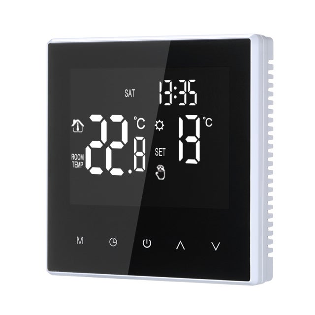 Thermostat intelligent programmable, contrôle numérique température, circulation hebdomadaire, chauffage sol électrique, grand écran LCD, 16 A