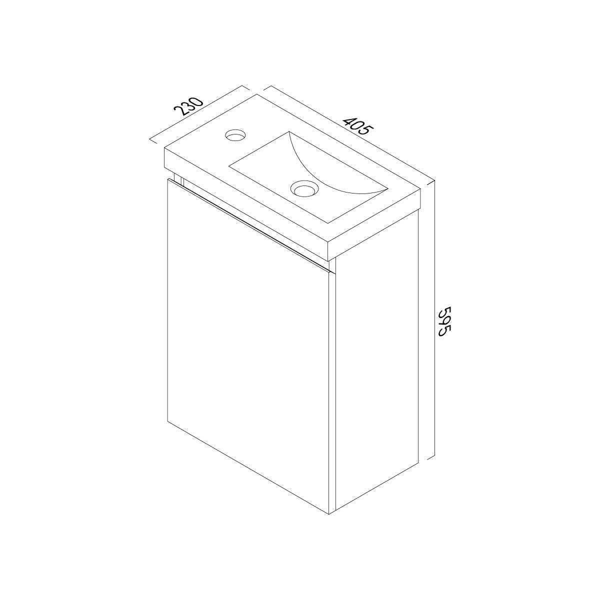 Lave-main Prémonté Bois 40Cm + Vasque céramique Blanche BILY - 9