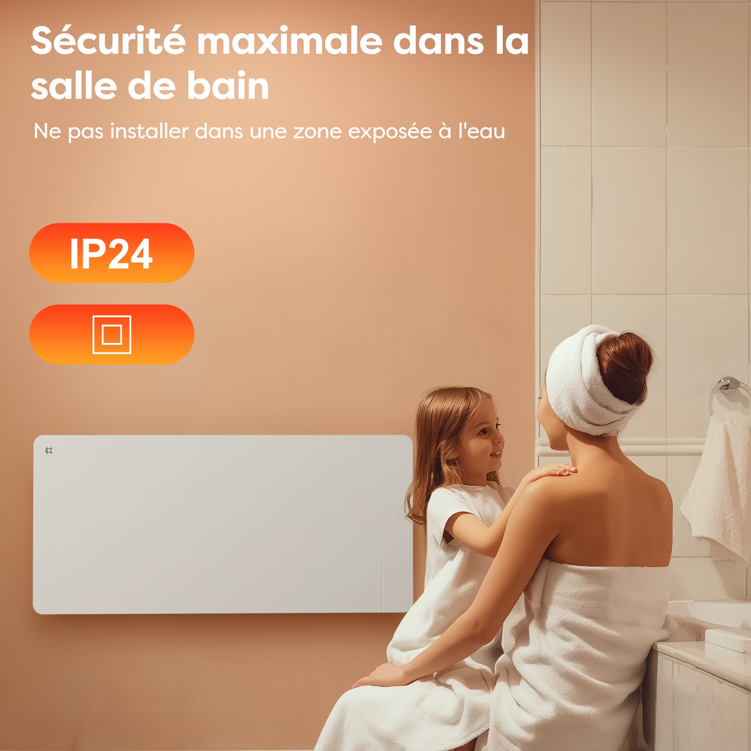 CIARRA Radiateur connecté à inertie sèche céramique 2000W Double coeur de chauffe Programmable 5 Modes Silencieux Blanc mat CDHTD20A-W - 7