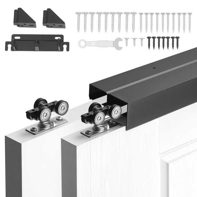 Kit de Quincaillerie VEVOR pour Porte Coulissante Parallèle, Système Coulissant pour Porte de Placard Double Rails 152,4 cm en Alliage d'Aluminium