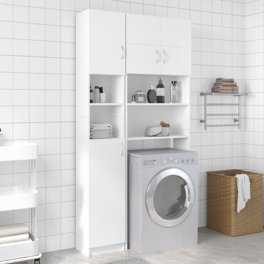Armario de baño madera de ingeniería blanco 32x25,5x190 cm vidaxl