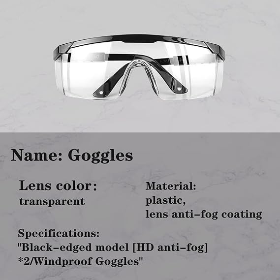 Lot de 2 lunettes antibuée et antirayures - Convient pour le lieu de travail, la construction, le bricolage, les laboratoires, le soudage, la chimie - 4