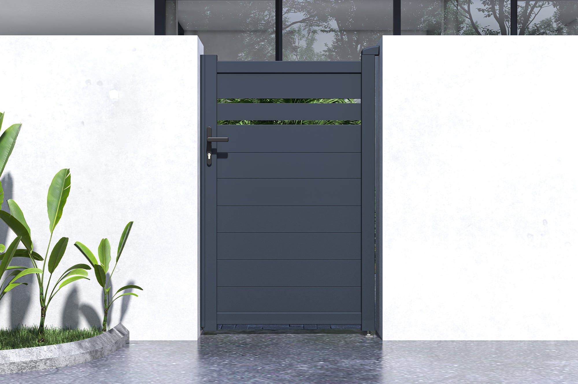 Portillon 1m CIMONE H.160cm aluminium gris - 4