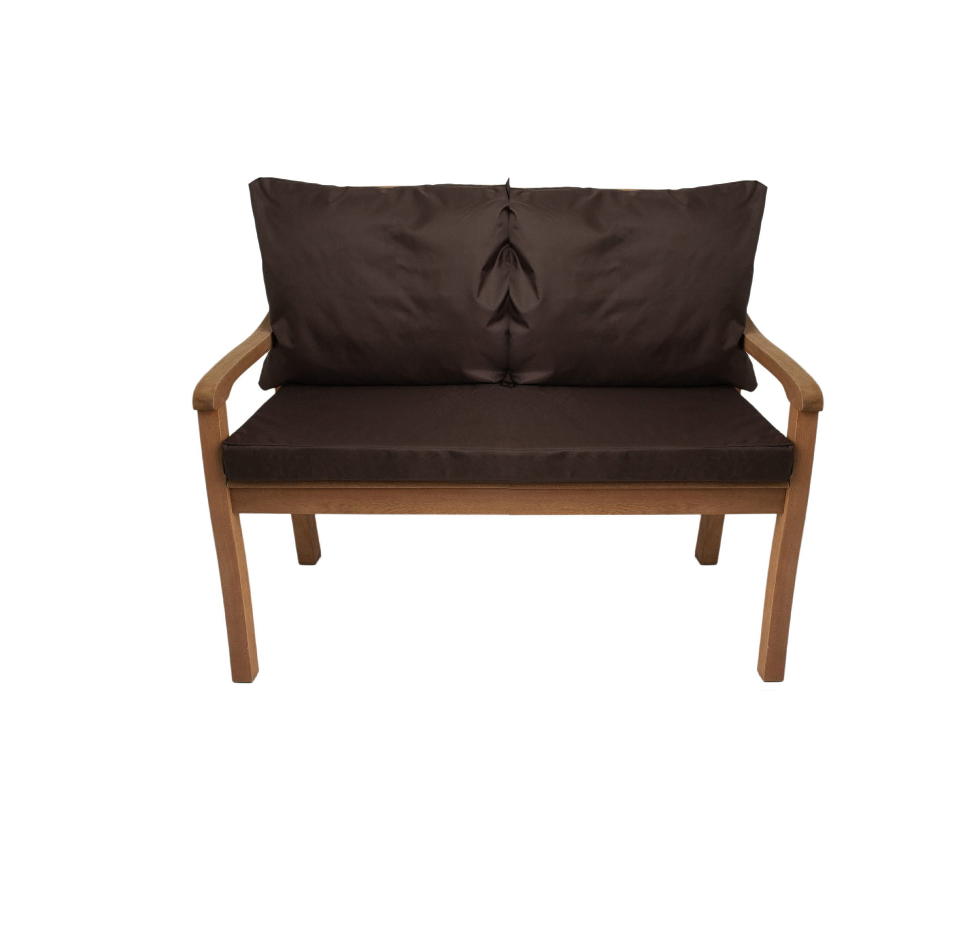 Cojín de banco 110x60x7cm/2x50x56cm cojines para columpio de jardín marrón, cojín de asiento, cojín de respaldo, cojín de exterior/interior