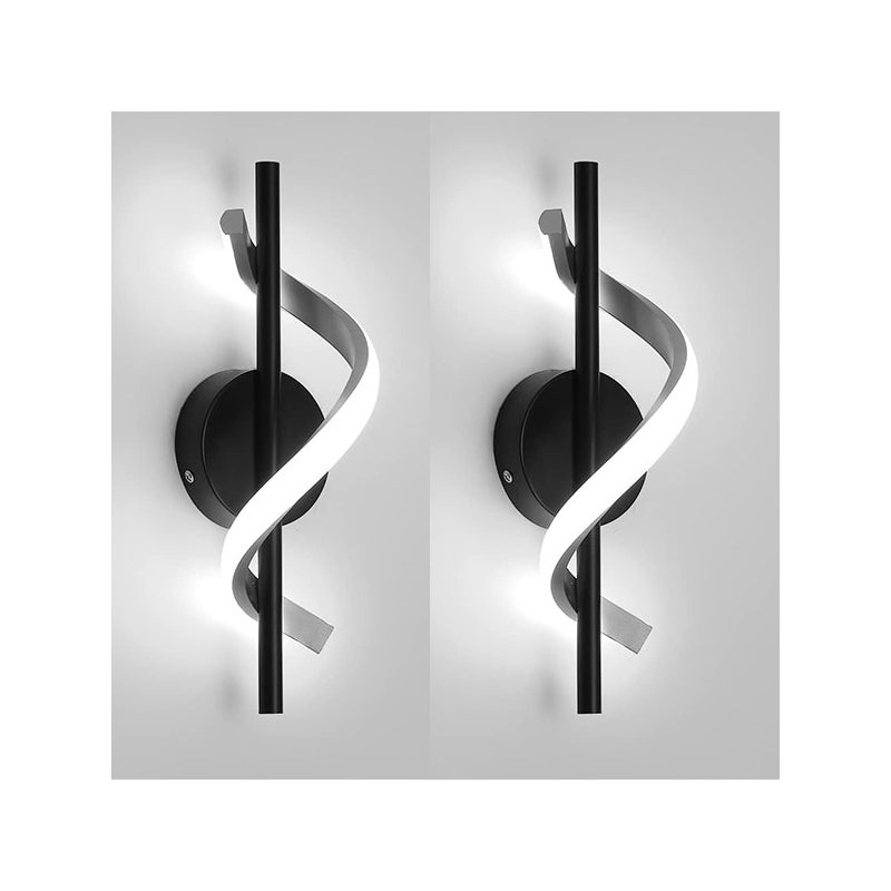 Lampa nocna LED nowoczesne oświetlenie z białego aluminium białe światło minimalistyczny design do salonu klatki schodowej biura czarna sztuki