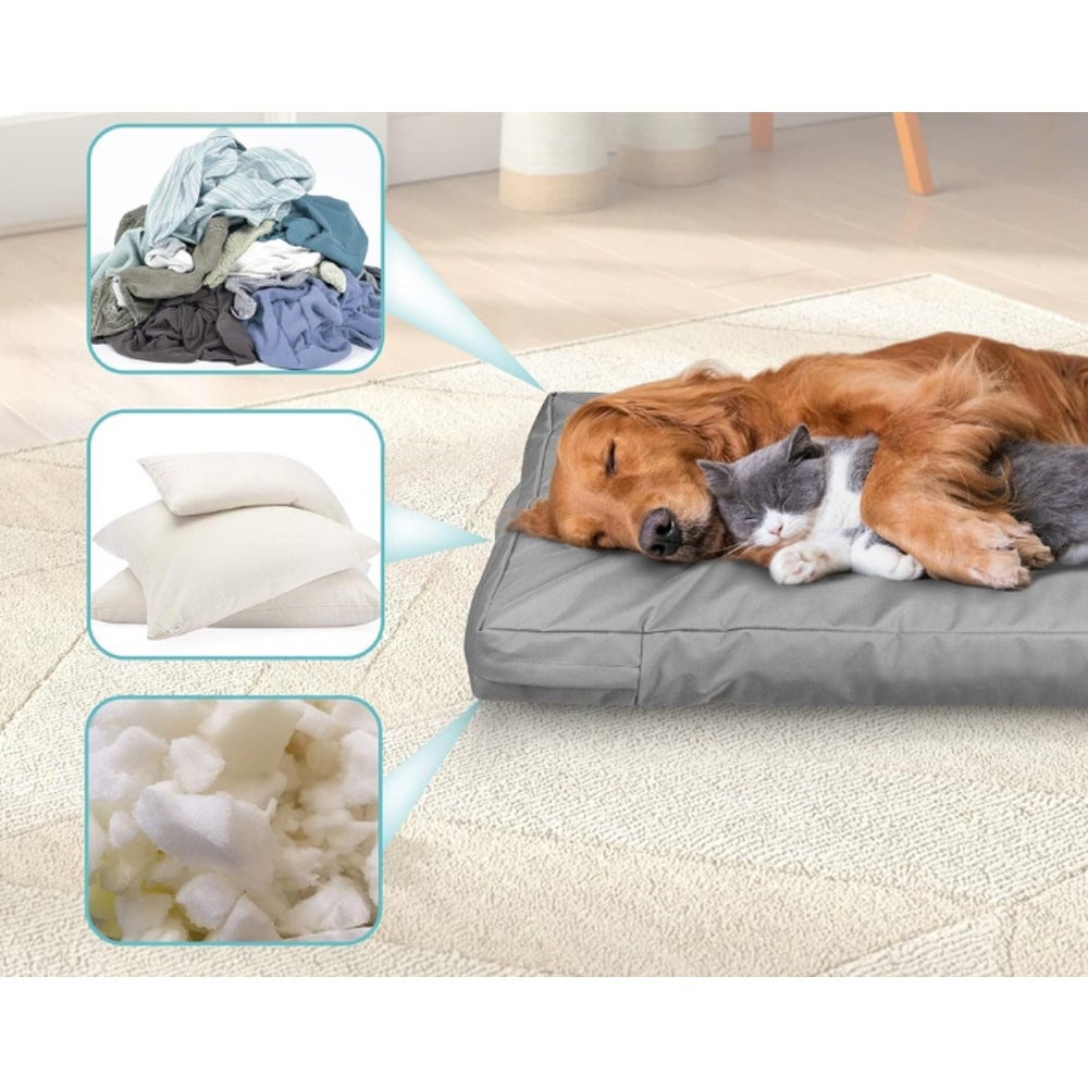 Housse de rechange imperméable pour paniers et matelas pour chiens, amovible, gris foncé, 122*92*10cm - 5