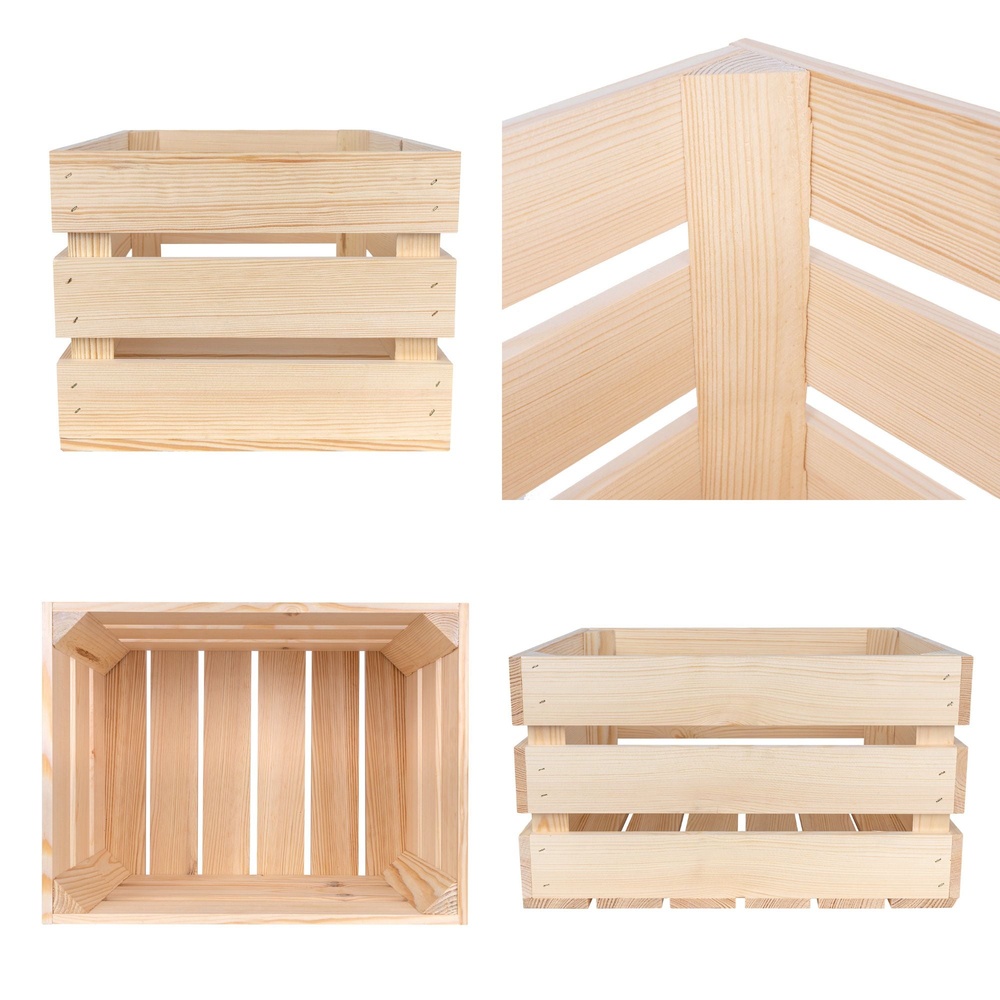 Creative Deco Caisse en Bois Naturel 40 x 30 x 23 cm | Caisse Rangement Bois | Caisse en Bois Vintage | Caisse en Bois Rangement | Boite Decoration - 4