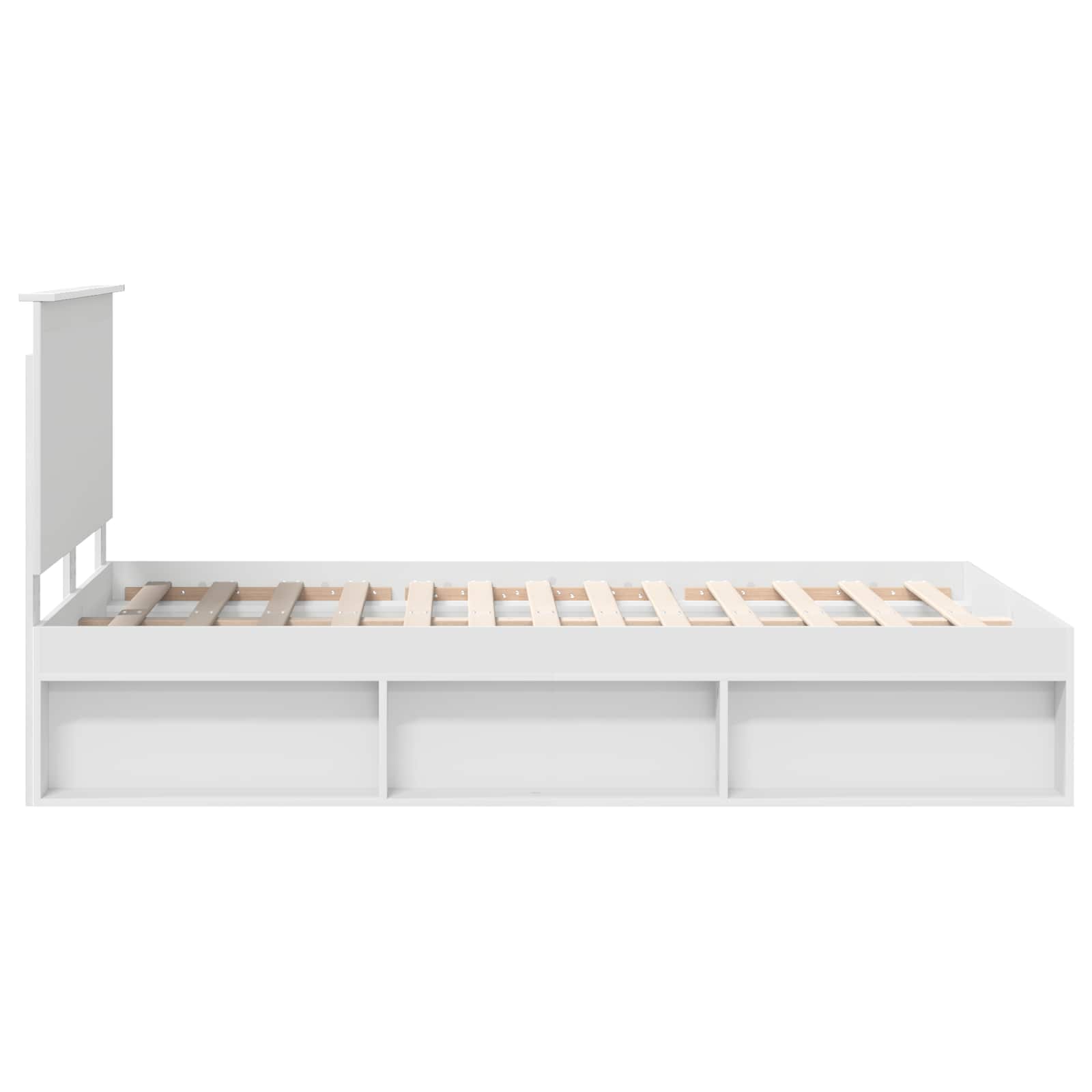 Cadre de lit blanc 120 x 200 cm en pin massif - 8
