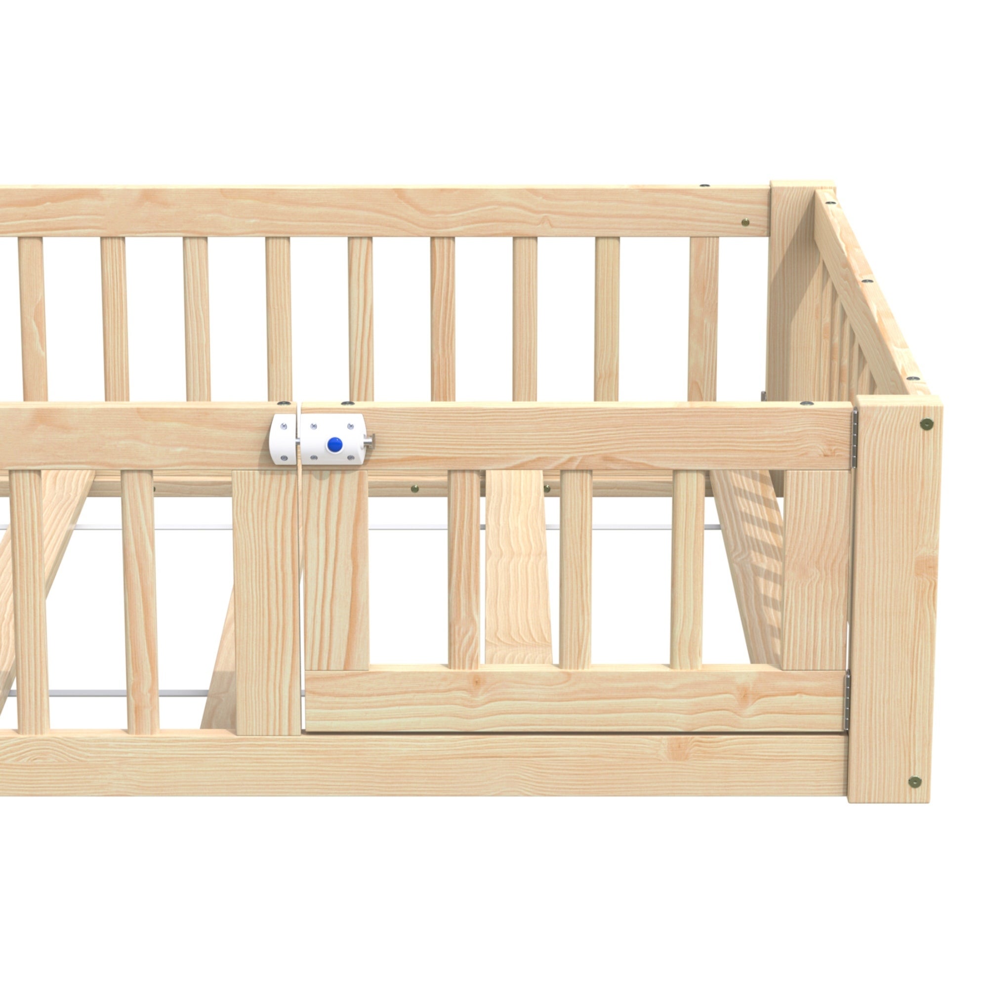 Cama infantil suelo,90x200,cama Montessori,cama infantil con forma de chimenea,cama infantil tipo cabaña con somier,cama individual,madera de pino - 6