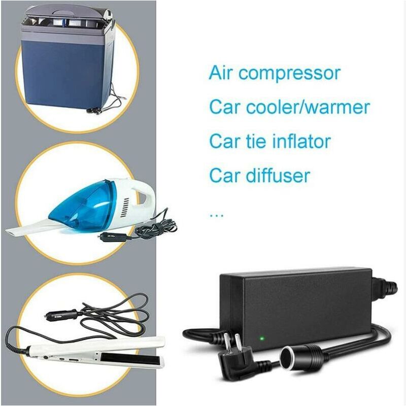 220V à 12V10A voiture allume-cigare prise maison convertisseur de puissance voiture aspirateur réfrigérateur adaptateur - 2