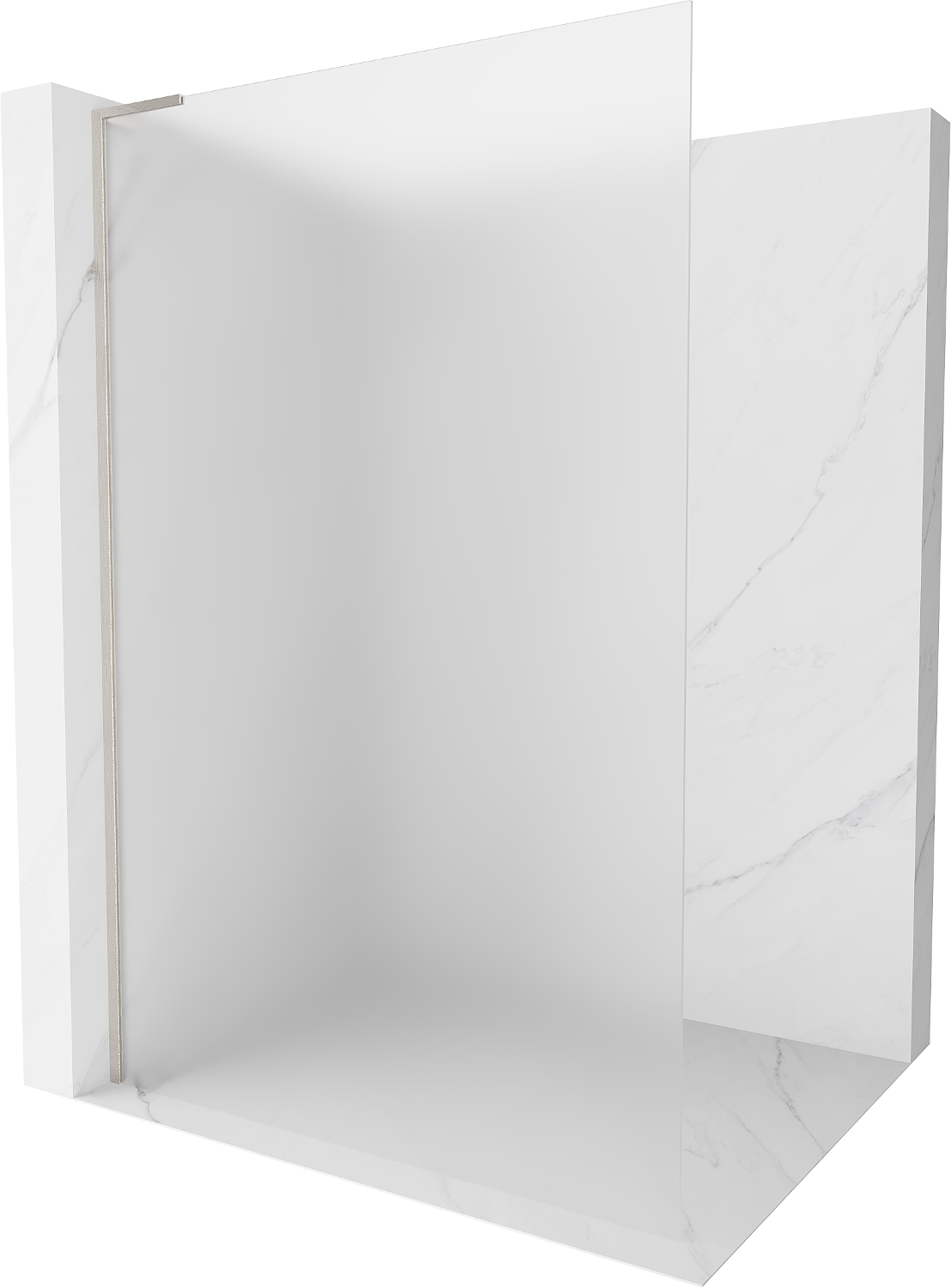 Mexen Kioto L ścianka prysznicowa Walk-in 100 x 200 cm, szron, nikiel szczotkowany - 800-100-103-97-30