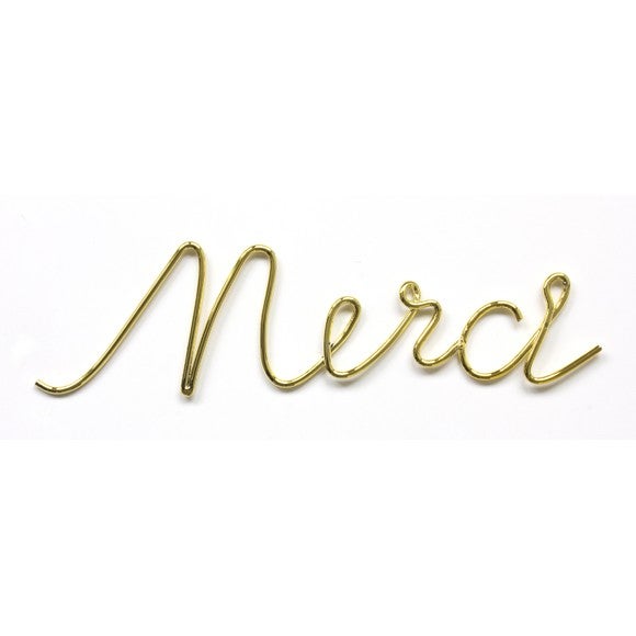Metal Merci Mot Merci Métal Or 28x7,5cm | Leroy Merlin