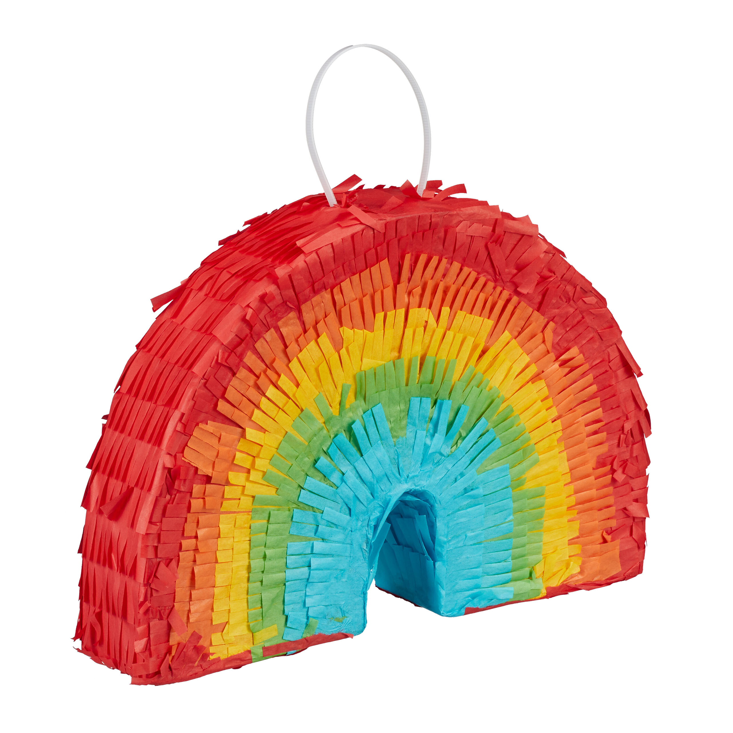 Relaxdays mini piñata arcoíris, rellenable, para fiestas de cumpleaños o aniversario, colgante, 18x26x5,5 cm, multicolor