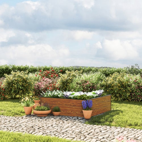 119 x 119 x 39 cm Grządka podwyższona, optyka drewna