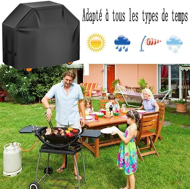 Housse de protection pour barbecue - imperméable - coupe-vent Housse de protection pour barbecue - imperméable - coupe-vent