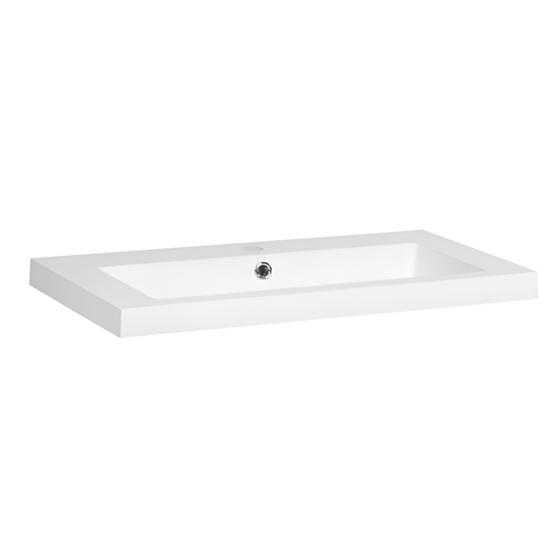 Vasque à encastrer rectangulaire - 80 x 46 cm - Blanc brillant - LIVO - 2