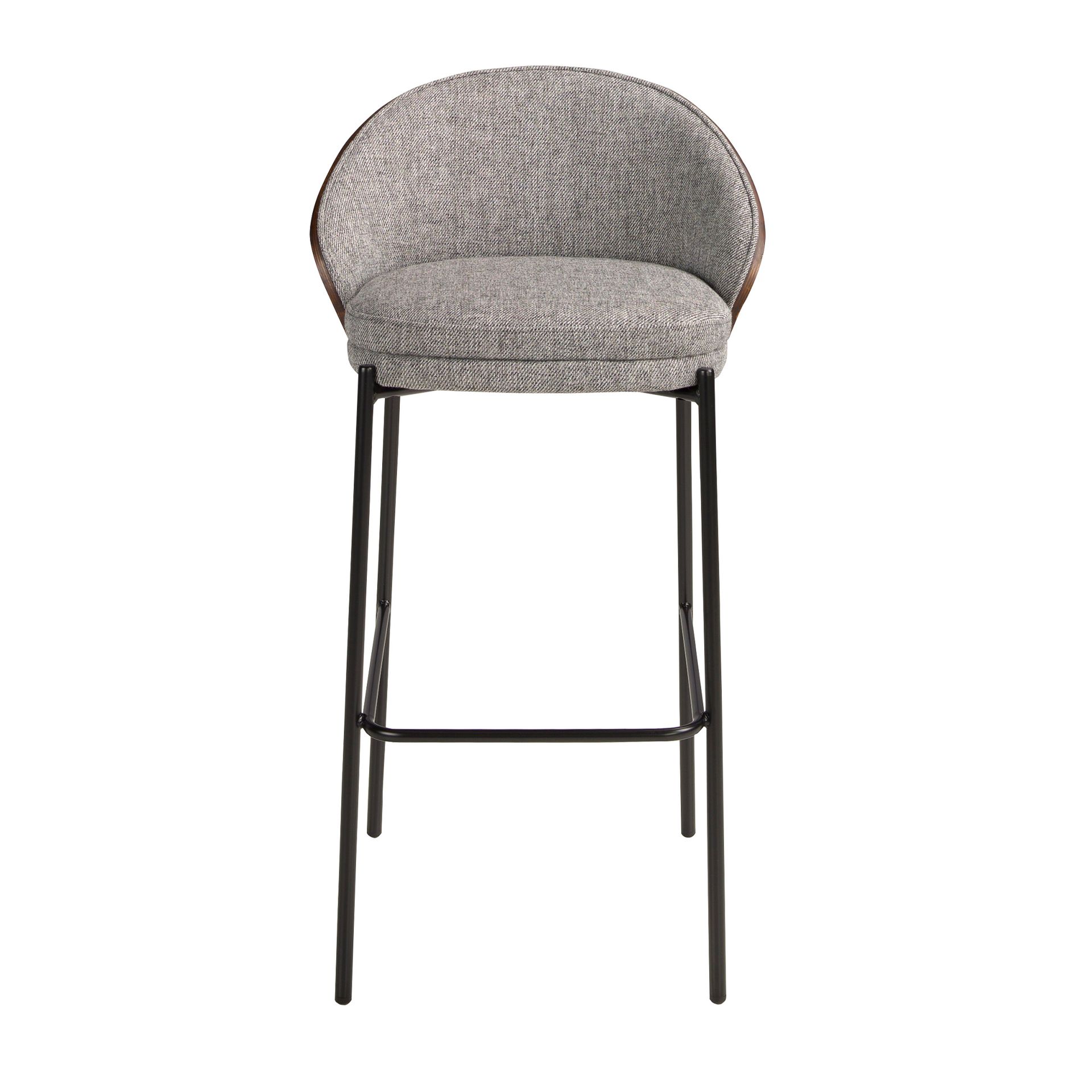 Tabouret en rotin et velours brun 51 x 50 x 95 - 2