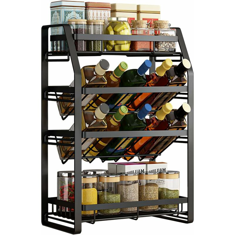 Orii - Estante Para Especias De 16 Tarros De Madera De