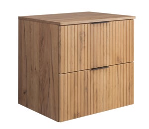 Meuble suspendu sous lavabo FLOW couleur chêne avec le plan 60 cm