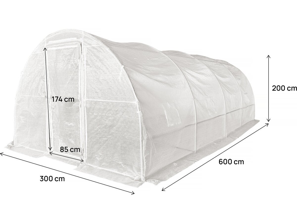 Serre tunelle de jardin avec porte 6 x 3 m 