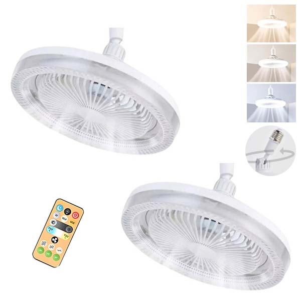 Wentylator LED z Pilotem - 3 Tryby Wentylacji, 3 Kolory, Obrót 360° - Oświetlenie Dekoracyjne do Domu - Bez Bazy (26*18cm)